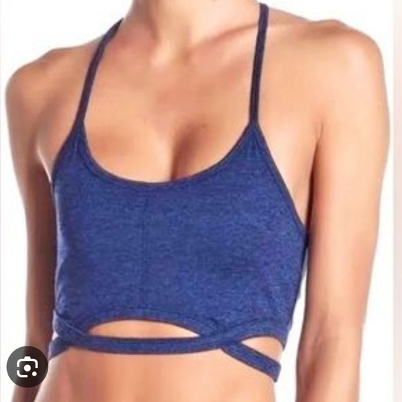 Free People Movement Infinity Bra Size Medium Heathered Navy Blue - Picture 1 of 6